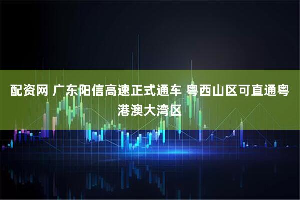 配资网 广东阳信高速正式通车 粤西山区可直通粤港澳大湾区